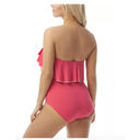 Coco reef Contours by  Pink Agate Ruffle Bandeau One Piece Swimsuit 10 34D Photo 2