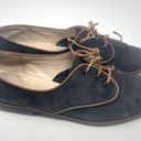 Salvatore Ferragamo  Suede Oxford Lace Up Flats Black Brown Size 7 AA Photo 3