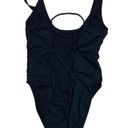 One Piece "Mermaid Off Duty"  Swimsuit - black w pink & tie up back Small S Photo 3