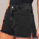 Abercrombie & Fitch  The Mom Short High Rise Curve Love Black 30 Shorts Raw Hems Photo 1