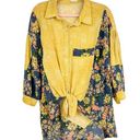 POL  Button Floral Tunic Down Raw Hem Boho Photo 0