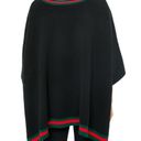Tuckernuck  One Size Black Red Green Stripe Camden V Neck Sweater Knit Poncho Photo 1