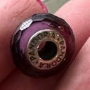 Pandora  Purple Faceted Murano Glass Charm Sterling Silver Authentic Photo 0