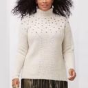 Lane Bryant  Bejeweled Neck Gray Sweater 18/20 Photo 1