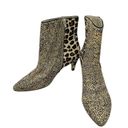 The Moon Matisse Walkin Boots Beige Cowhair Leopard Print Heeled Size 8 Photo 3