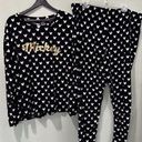 Disney Mickey Mouse Pajama Set Plus Size 2X 18W-20W Velvet Fleece Long Sleeve Black Photo 0