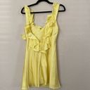 House Of CB ‘Tink’ Buttercup Satin Ruffle Mini Dress NWOT size M Photo 4