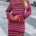 Free The Roses NWT  Crochet Knit Multi Colored Dress In Fuchsia Multi Photo 2