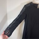 CeCe NWT  Black Lace Long Sleeve Shoulders A Line Flowy Keyhole Mini Dress Size 2 Photo 5