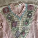 Vintage Chunky Hand Knit Sweater Multi Size L Photo 1