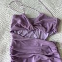 Blanc NWT  Clothing Strappy Cutout Bodycon Ruched MIDI Dress Size Small Lavender Photo 5