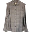 Treasure & Bond  Gray Plaid Long Sleeve Button Down Shirt Women Sz XS Photo 0