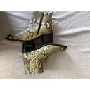 Blondo  Waterproof Elvina Snakeskin Cream Black Ankle Boots Size 8 NWOT Photo 5