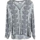 Joie Soft  Blouse Womens Small Black White‎ Button Down Snake Print Dane Photo 0