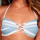 Chaser  Strappy Bandeau Blue and White Striped Bikini Top Photo 0