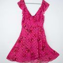 White House | Black Market NEW  Barbie pink Floral Cold-Shoulder Dress, 6 Photo 2