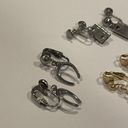 Gold Hinge Lot Of 3 Fun Novelty Clip On Screw On Earrings Dangle- Door Hinge Horseshoe Etc Photo 2