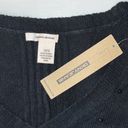 DKNY  Jeans NWT Size 14/16 Black Bead Embellished V-Neckline Pullover Sweater Top Photo 4