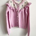 Hill House  Sweater Womens Size L Desk Cardigan Pink Pearl Button Coquette Fairy Photo 0