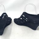 Eileen Fisher  Caged Lattice Wedge Sandals Black Photo 6