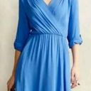 Maeve Anthropologie  Lene Faux Wrap Dress in Azure Blue Photo 0