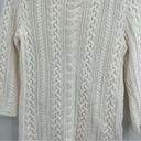 Polo Lauren  Ralph Lauren fisher cableknit white sweater 3/4 sleeve size medium Photo 2