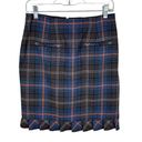 CAbi  Multicolor Plaid Pleated Bottom Straight Lined Mini Skirt Pockets Size 6 Photo 0