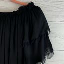 Chaser  Black Off Shoulder Fringe Top Size M Photo 4