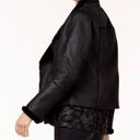 Alfani Womens Faux-Shearling-Lined Moto Jacket Black Photo 1