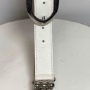 Vera Pelle Vintage  Italian White Leather and Silver Ball Accent Belt Photo 1