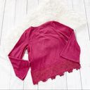 Stitch Fix  Womens Red Dee Elly Madrid Long Slight Bell Sleeve Lace Knit Top NEW Photo 4