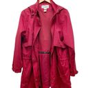 L.L.Bean  Hooded Raincoat Red Lightweight Spring Coat Jacket Size LP Large Petite Photo 3