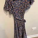 Max Studio Navy Floral Wrap Dress Photo 0