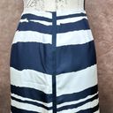 W By Worth  Wavy Stripe Silk Twill Slim Skirt - Navy/White - size 10 Photo 5