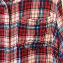 Miami  Red, White & Blue Plaid Flannel—Size XS Photo 4