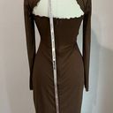 House Of CB  Natalia Chocolate Power Mesh Front Tie Midi Dress Size M Photo 2