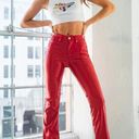 Revice Denim Revice Red Leather Pants Photo 0