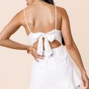 Francesca's White Asymmetrical Ruffle Dress Photo 1