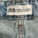 ZARA  Rhinestone High Rise Curved Light Blue Denim Shorts Size 6 or 28 Photo 6