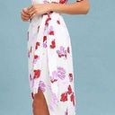 Bardot | Camellia White Floral Print Off-the-Shoulder Wrap Slit Dress Photo 2