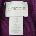 Chico's  Turtleneck Sweater Top Womens 3 X-Large Purple Long Sleeve Ribbed Knit Photo 2