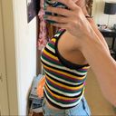 Forever 21 rainbow stripe cropped retro knit sweater tank top NWT NEW Photo 9