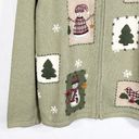 Croft & Barrow Croft Barrow Plus Size 2X Cardigan Sweater Snowman Green Full Zip Ugly 935 Photo 4