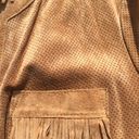 Chico's  Genuine Leather Fringe Light Brown Jacket Photo 5