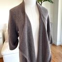 Vince  Short Sleeve Wool Open Front Waterfall Cardigan In Brown Size L Photo 1