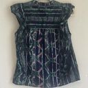 Pilcro  Anthropologie Floral Sleeveless Ruffle Blouse Button Down Photo 5