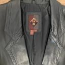 Vintage Black Leather Trench Coat Size M Photo 1