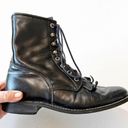 Vintage Black Leather Lace Up Kiltie Boots 90s Y2K Women’s Size 8 Western Roper Photo 1