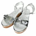 Sam Edelman  Liora Size 4 Strap Silver Flatform Espadrille Sandal Photo 3