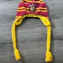 Harry Potter Gryffindor Adult Beanie Flaps Tie Rope with Pom Pom One Size Knit Red Photo 1